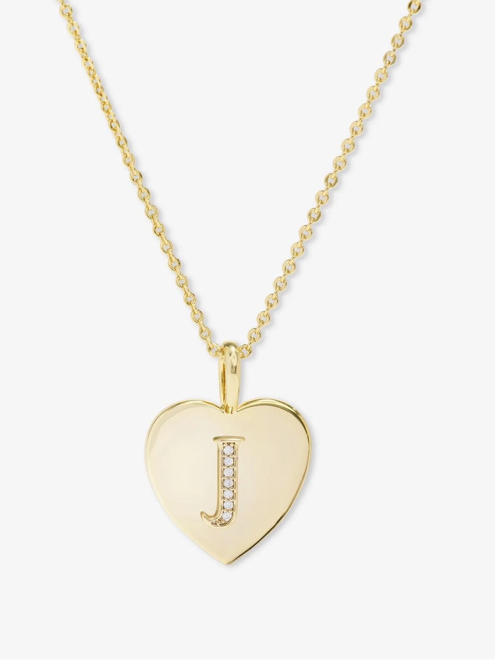 Melinda Maria Gold Heart Initial “J” Pendant Necklace